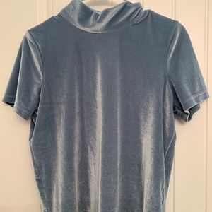 Turtle neck velvet tee shirt